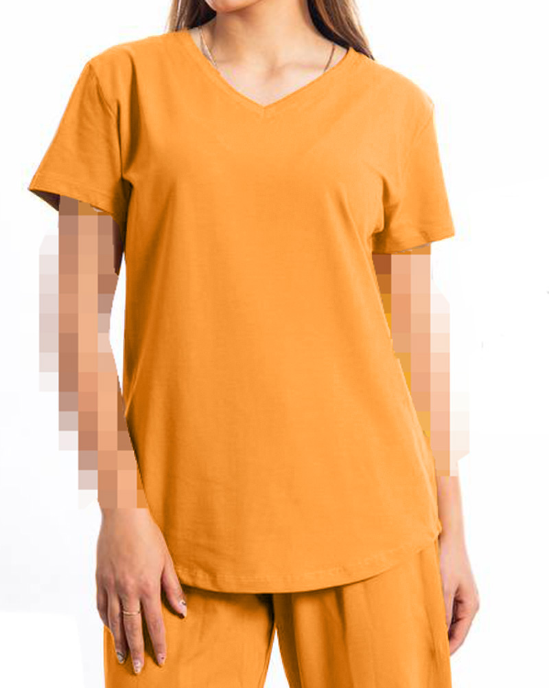 تیشرت نخی زنانه 2554 - عسلی