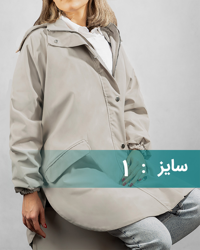 بارانی زنانه کلاه دار 300318 - کرمى