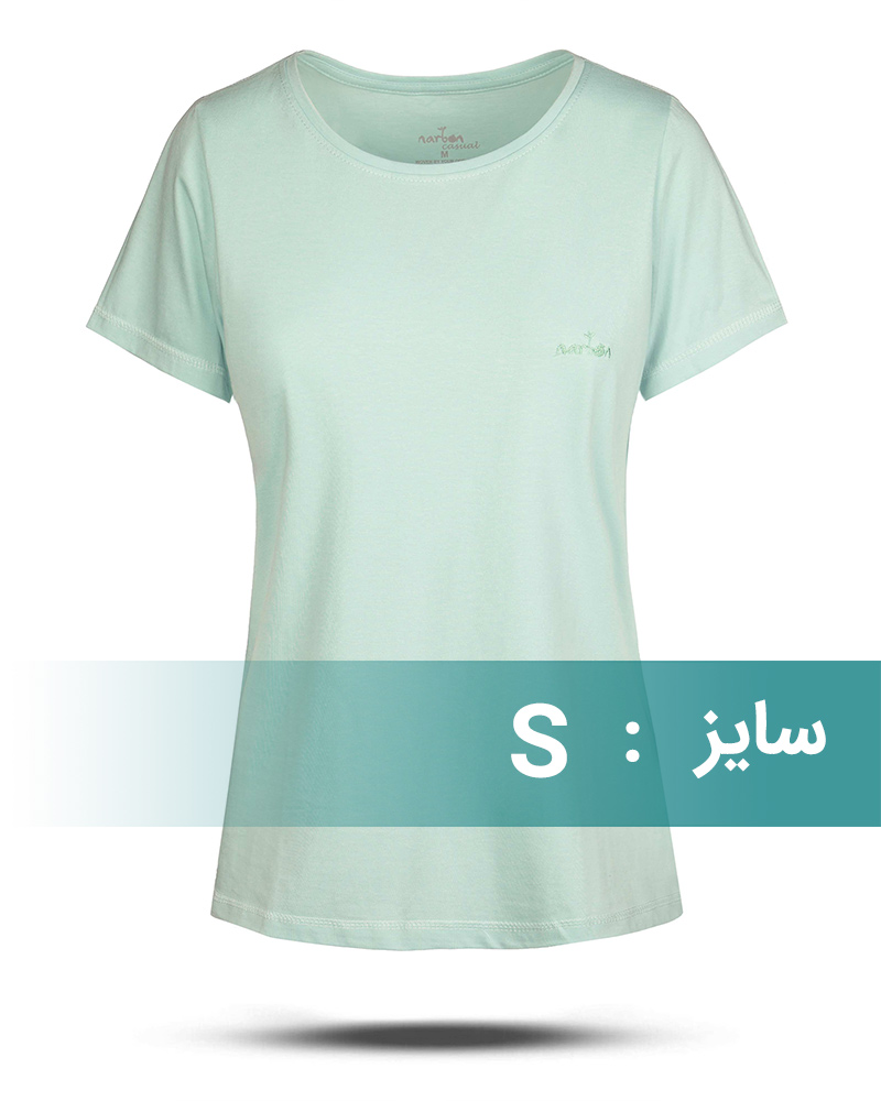 تیشرت زنانه ساده 3280 - سبز پاستیلی