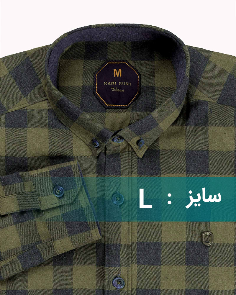 پیراهن مردانه پشمی 4429 - زیتونى