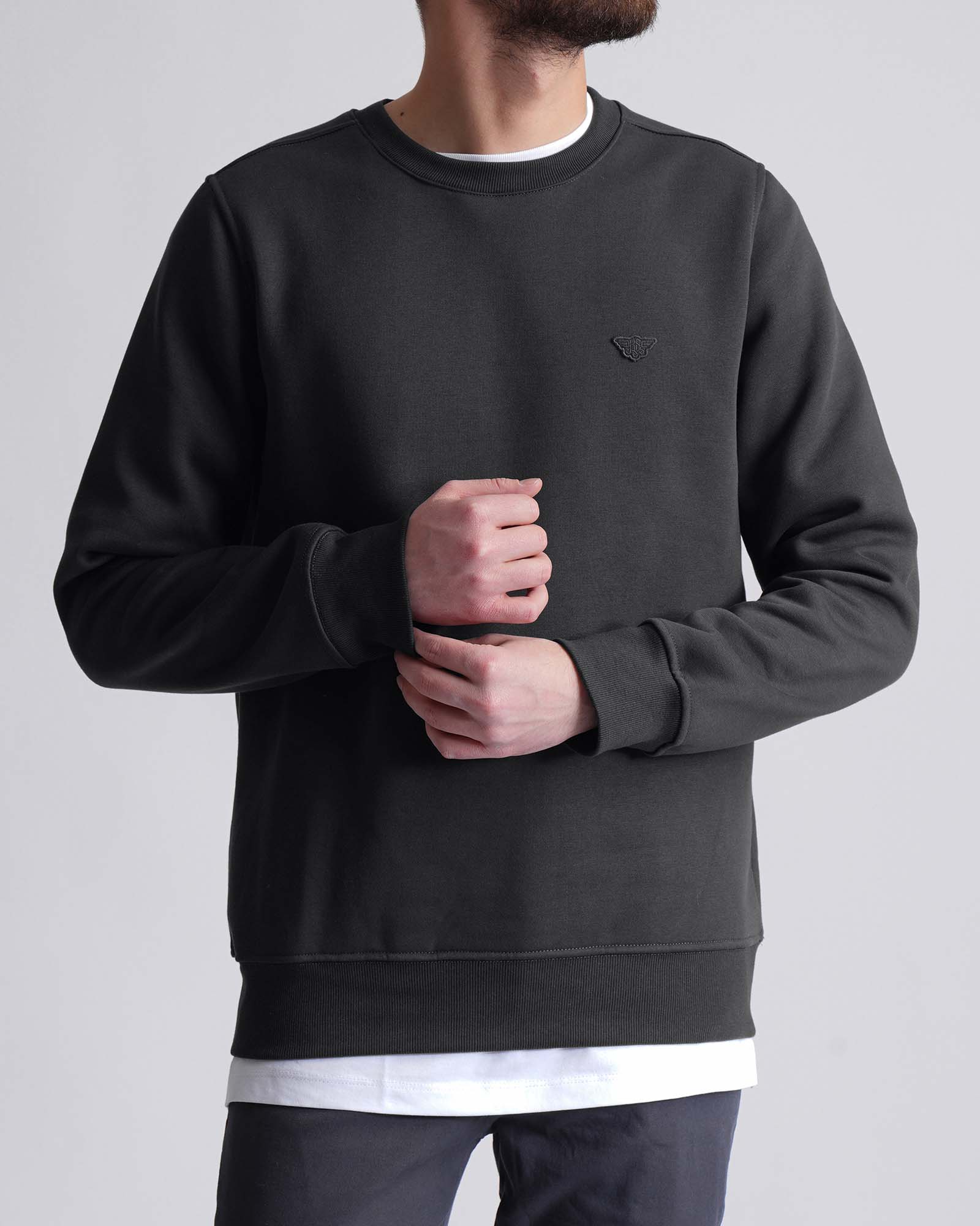 پلیور دورس داخل کرک 3646 - خاکستری تیره