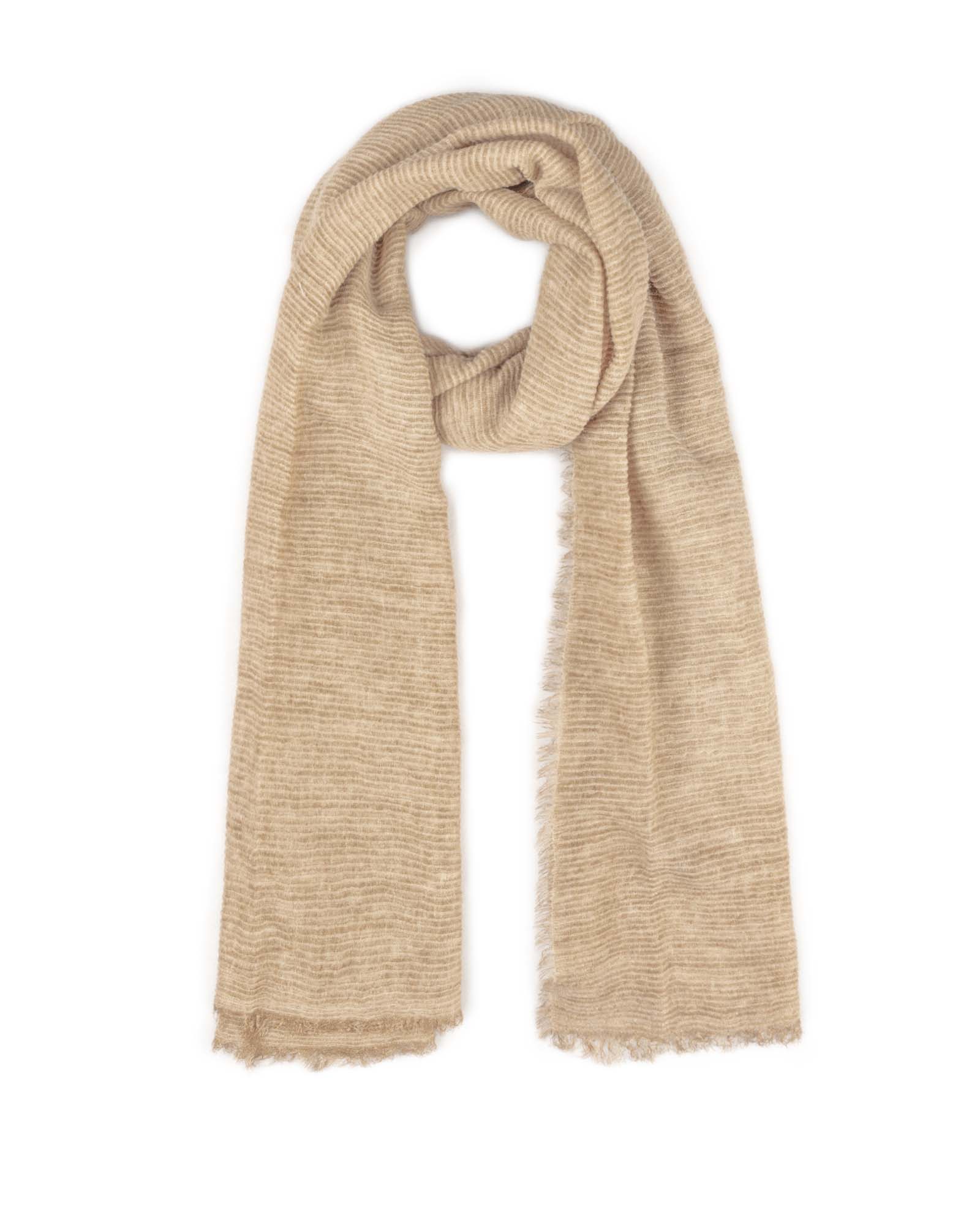 شال زنانه کنفی کبریتی4431 - خاکی