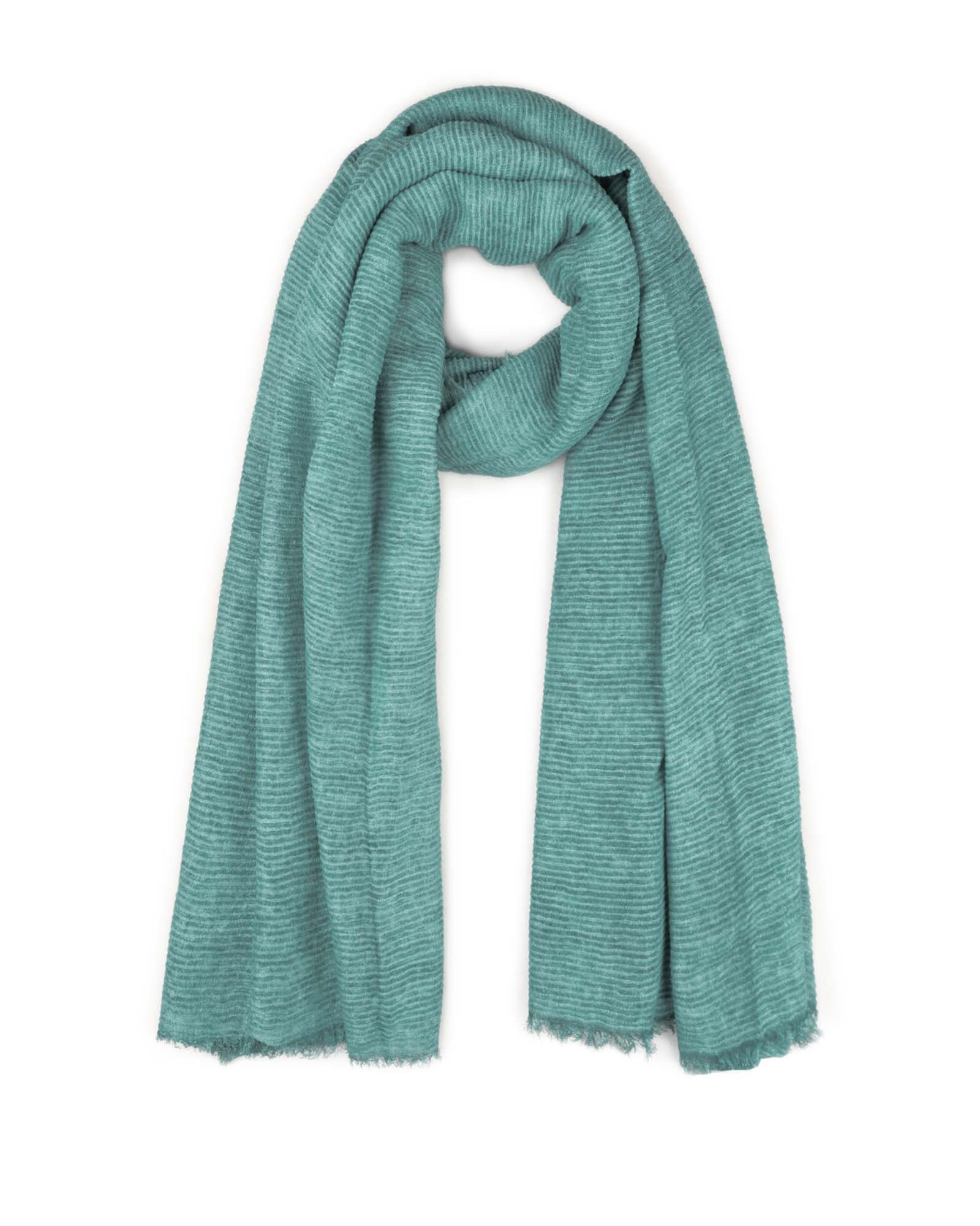 شال زنانه کنفی کبریتی4431 - سبزآبی تیره