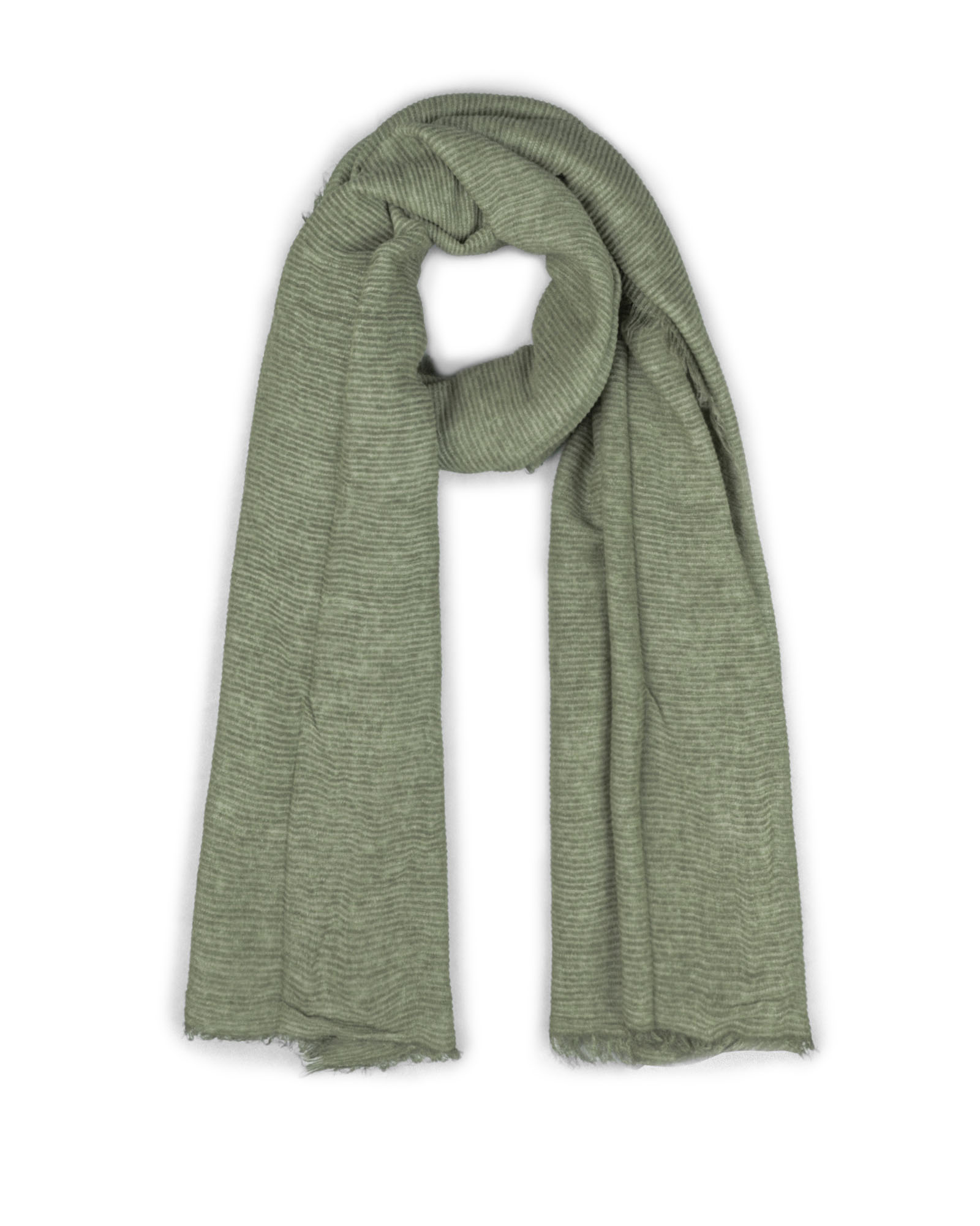 شال زنانه کنفی کبریتی4431 - زیتونی سیر