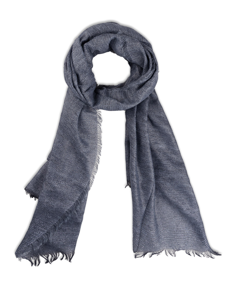 شال موهر زنانه شاین دار 4979 - سرمه‌ای