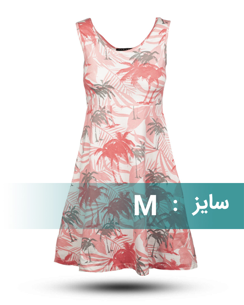 پیراهن نخی طرح دار زنانه - گلبهی