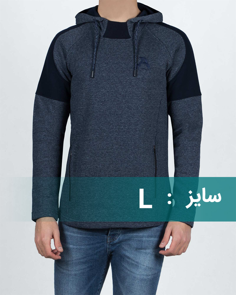 هودی دورس مردانه جیب دار - سرمه‌ای