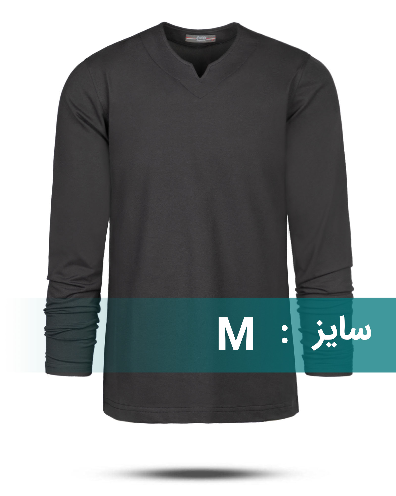 بلوز مردانه یقه کوبایی 2152 - خاکستری تیره