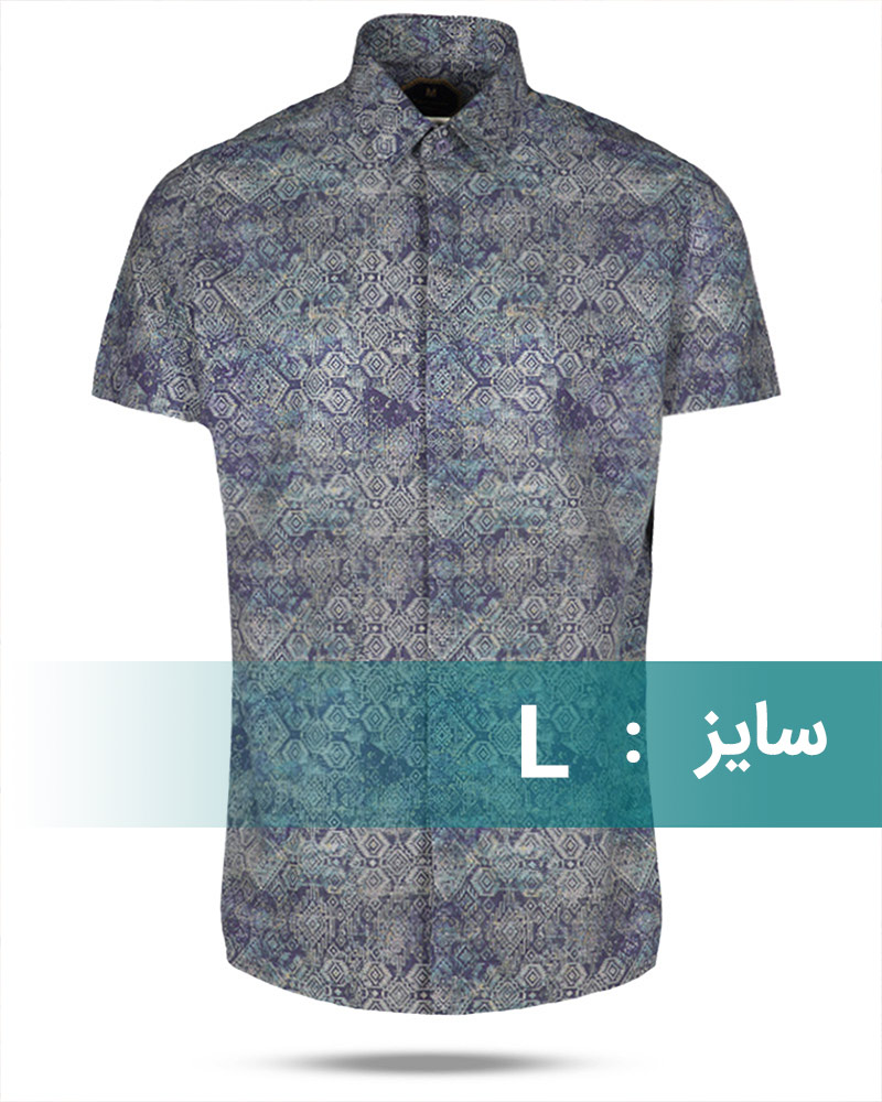 پیراهن هاوایی مردانه 4023 - بنفش