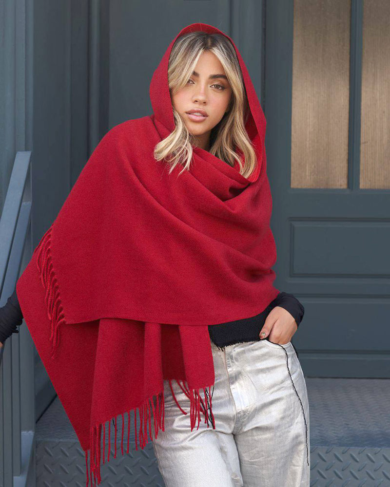 شال موهر زنانه 5173 - زرشکی