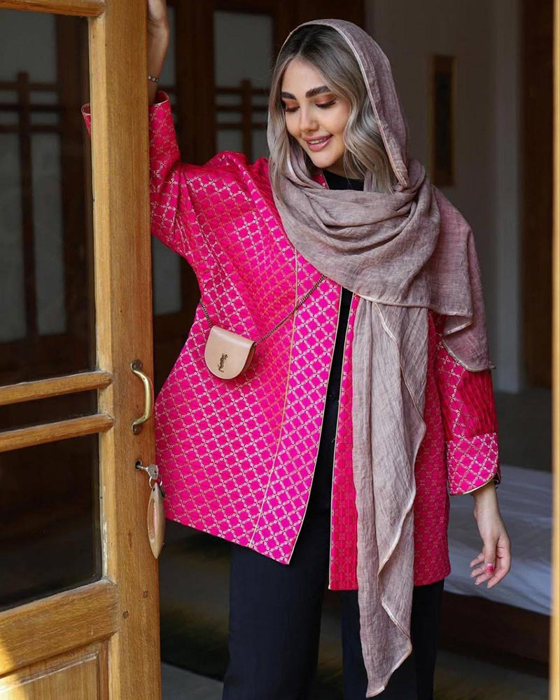 شال حریر شیفون 5416 - صورتی کثیف