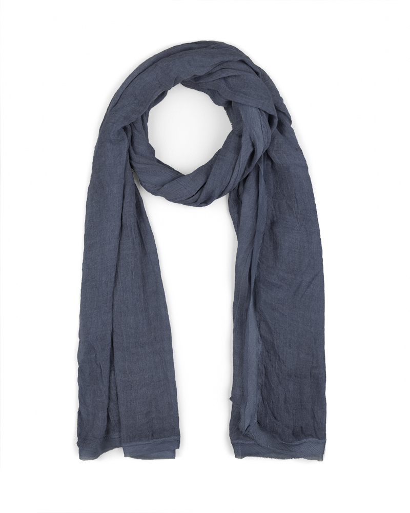 شال حریر حاشیه دار 5437 - سرمه‌ای