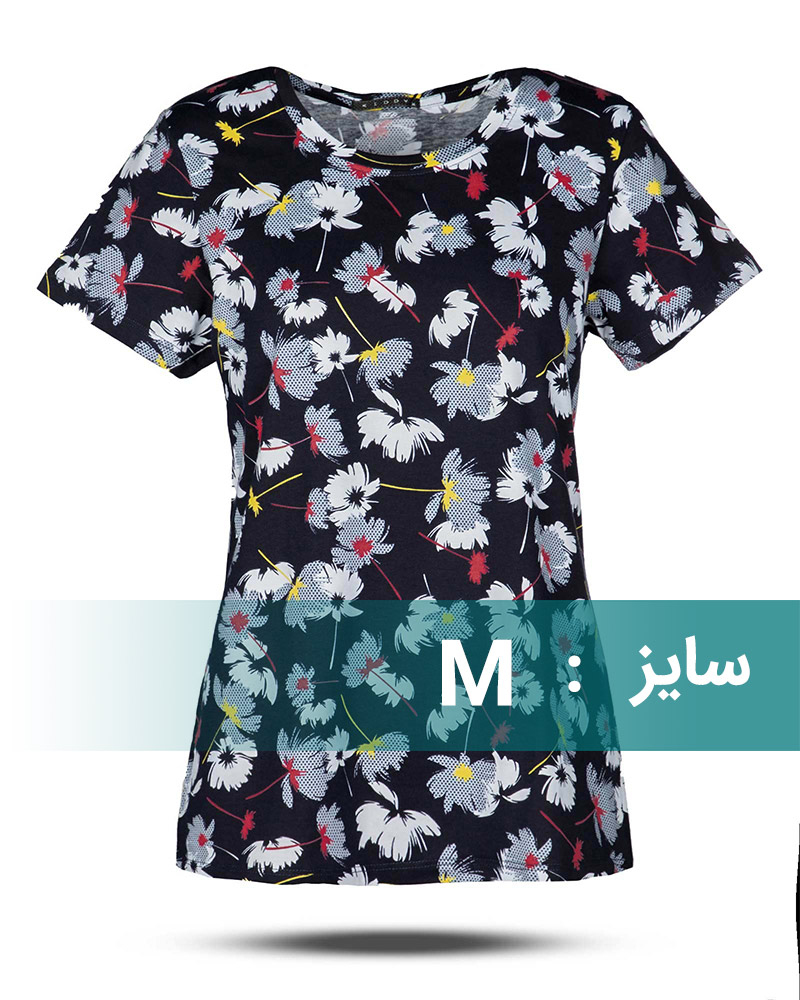 تیشرت طرح دار زنانه 1384 - سرخابى