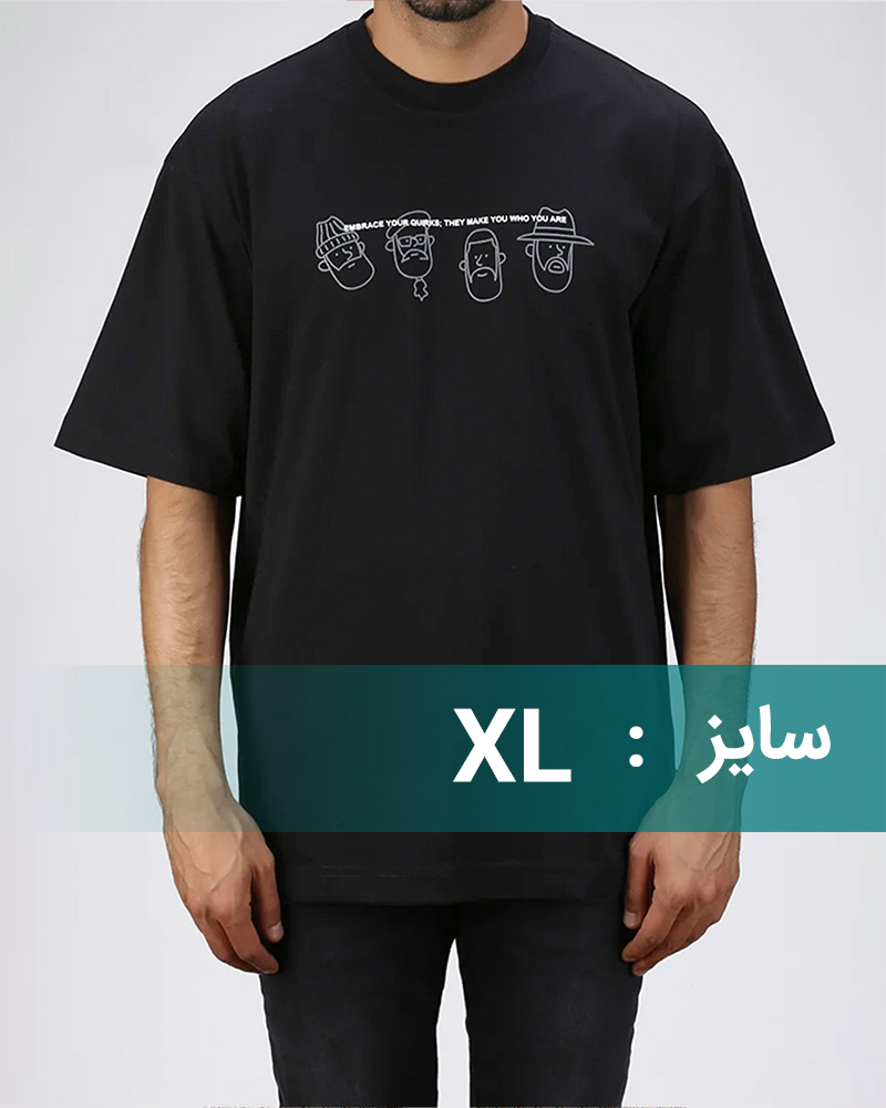 تیشرت مردانه طرح مرد 3048 - مشکی