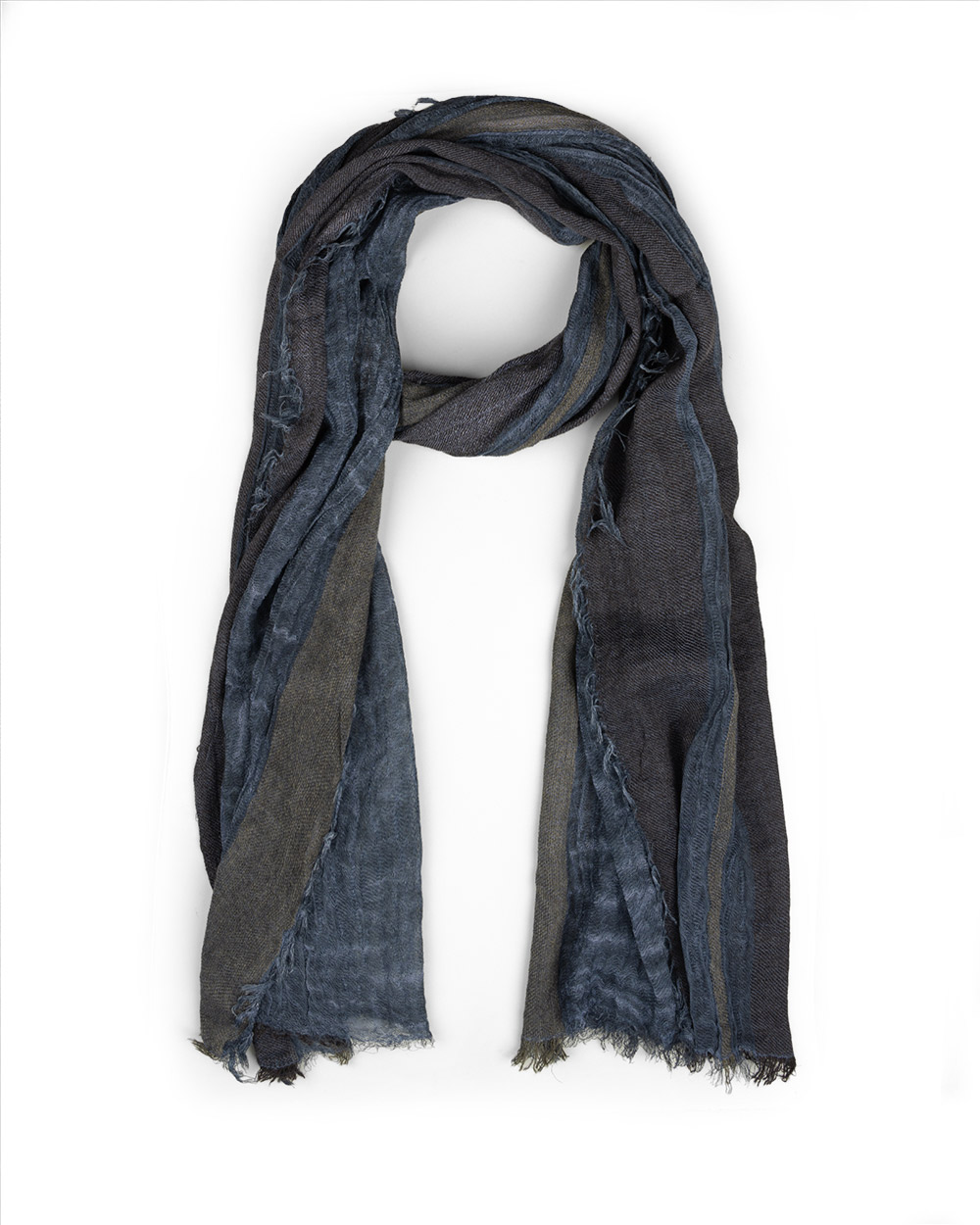 شال کنفی حاشیه دار زنانه 5605 - سرمه‌ای تیره
