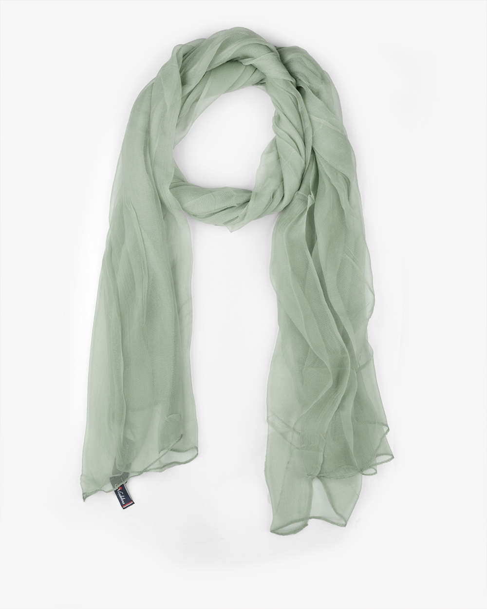 شال حریر ساده زنانه 5352 - سبز پاستیلی
