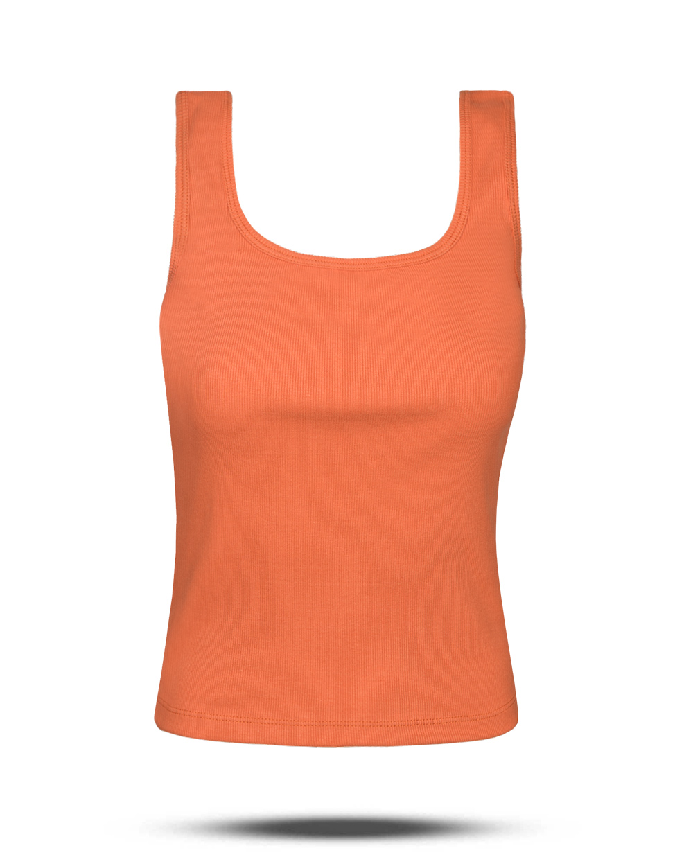 تاپ کشبافت یقه خشتی زنانه 2981 - نارنجی