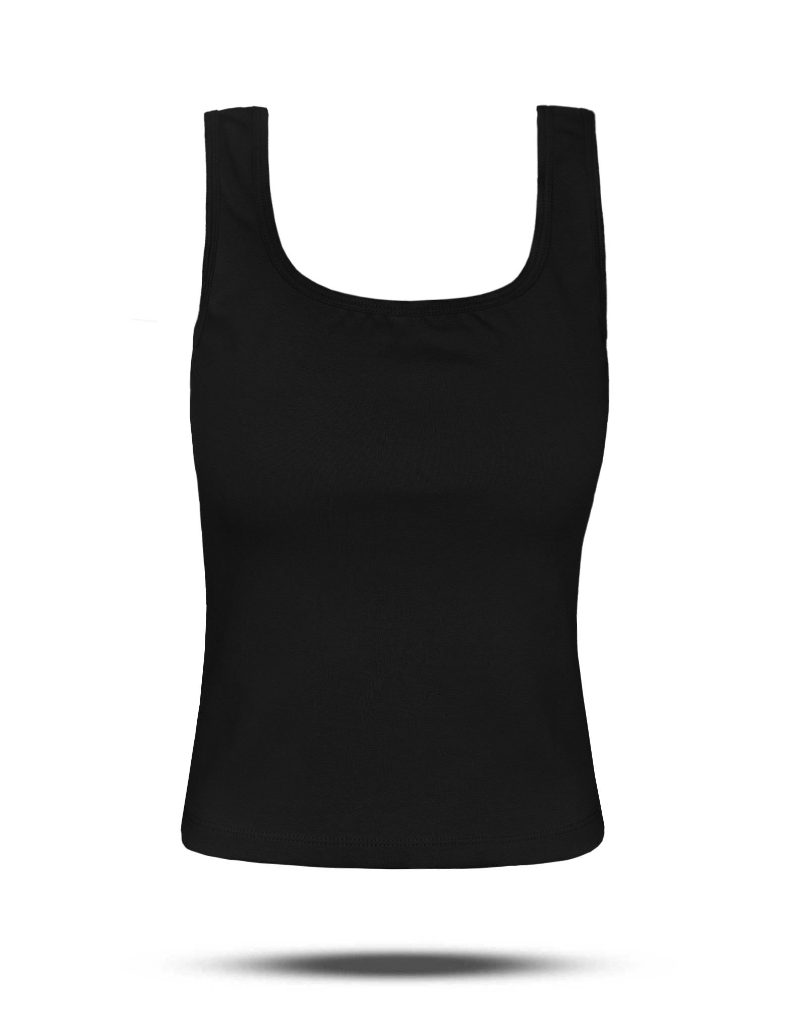 تاپ نخی یقه خشتی زنانه 2981-t1 - مشکی