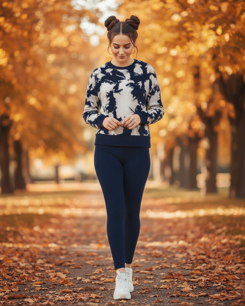 بلوز دورس نخ زنانه 1250 - سرمه‌ای تیره