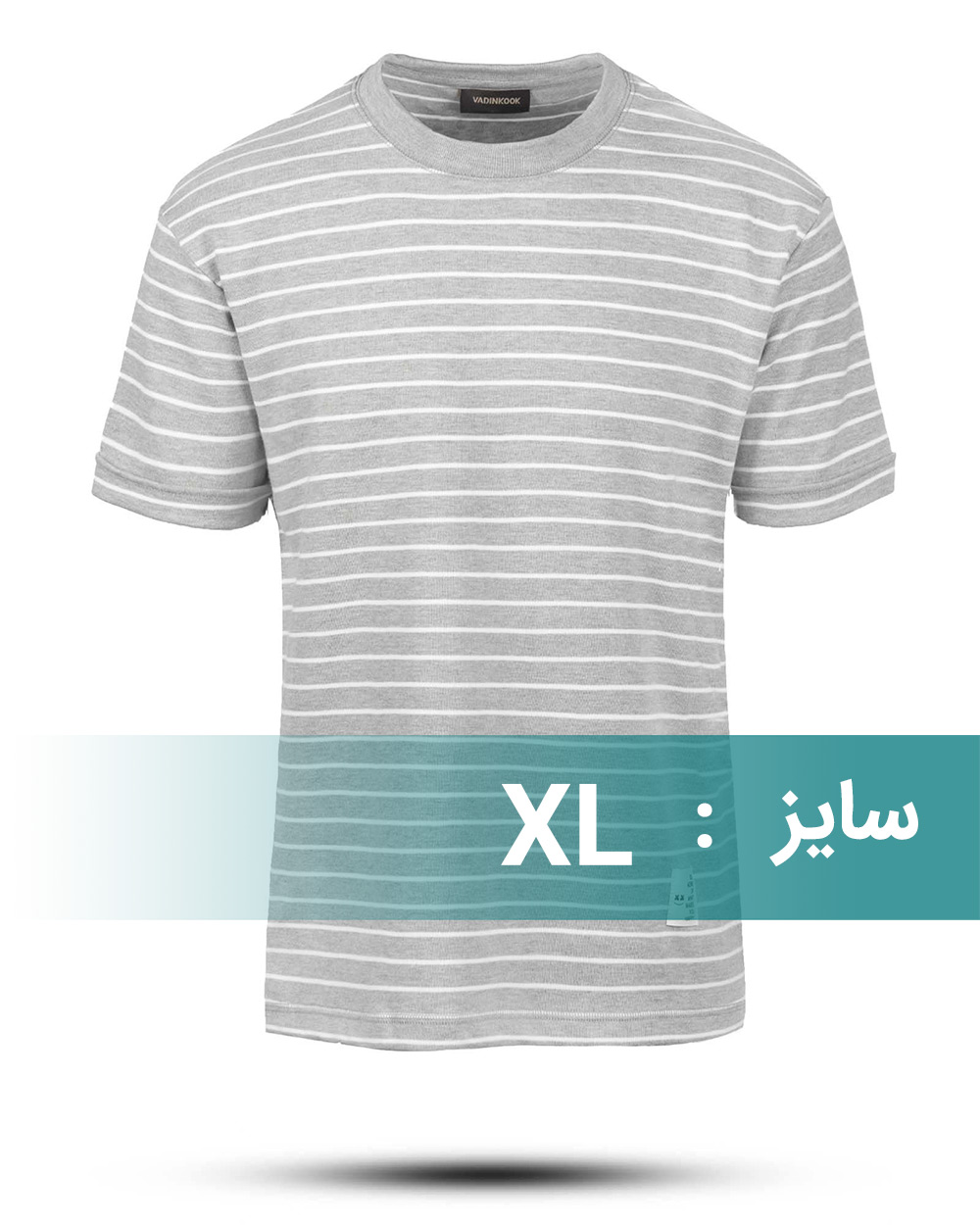 تیشرت مردانه نخی راه راه vk031450 - ملانژ