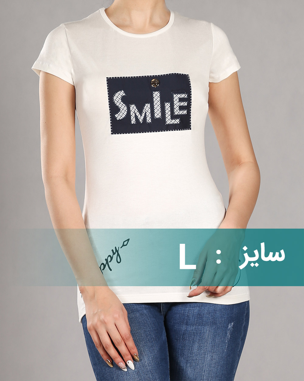 تیشرت زنانه 21200T - طوسی کمرنگ