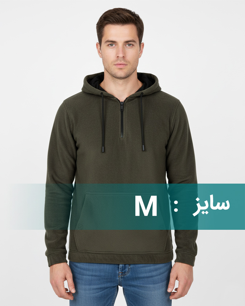 هودی پشمی مردانه 0169 - زیتونى