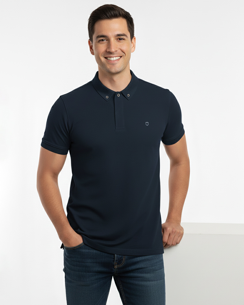 پولوشرت مردانه 0975 - سرمه‌ای تیره