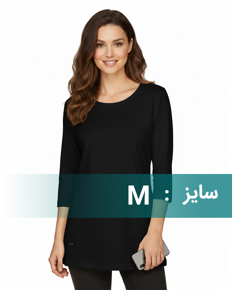 تیشرت نخی دخترانه 1267 - مشکی