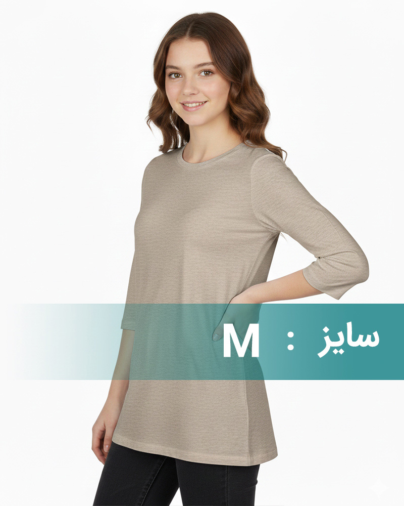 تیشرت نخی دخترانه 1267 - ملانژ