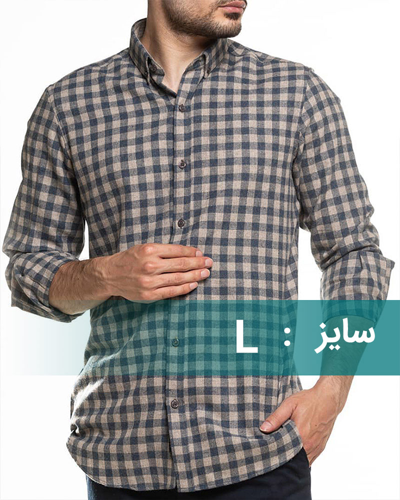 پیراهن مردانه پشمی 1333 - سرمه‌ای تیره