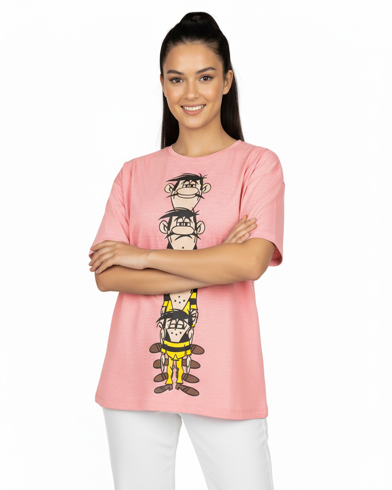 تیشرت اسپرت دخترانه 1364-T3 - صورتی