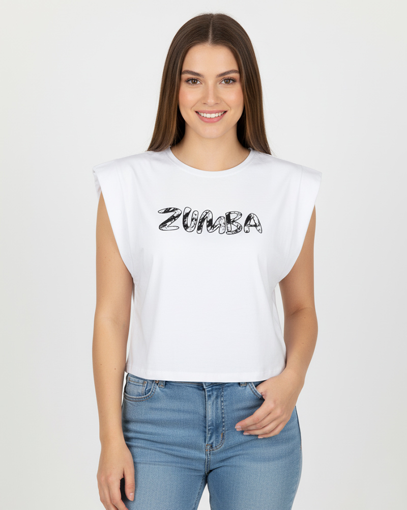 تیشرت نخی زنانه 1653 - سفید