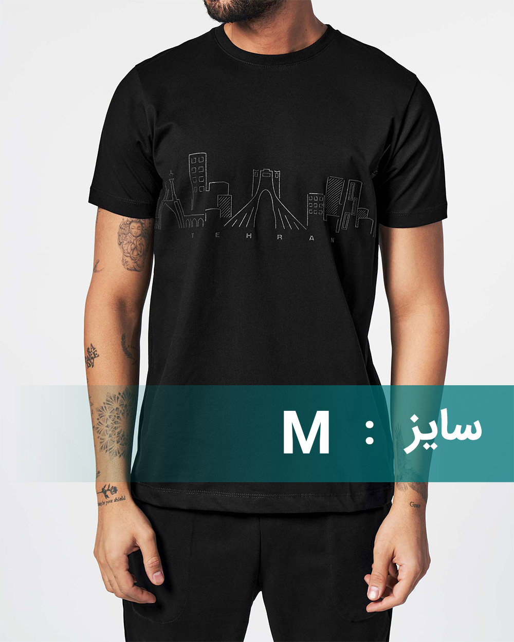 تیشرت نخی مردانه 2237 - مشکی