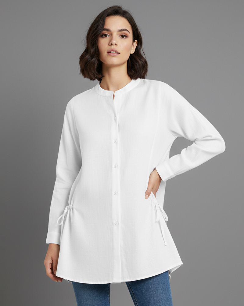 شومیز نخی زنانه 332105 - سفید