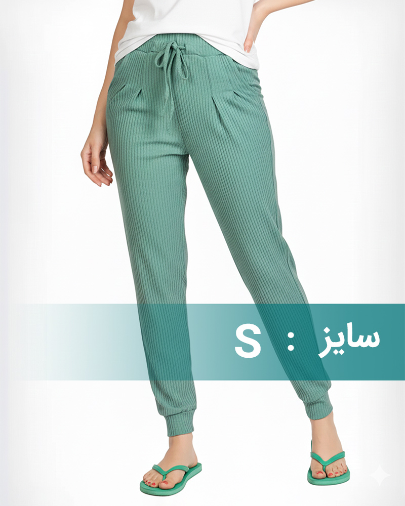 شلوار راحتی زنانه 3438 - سبزآبی تیره