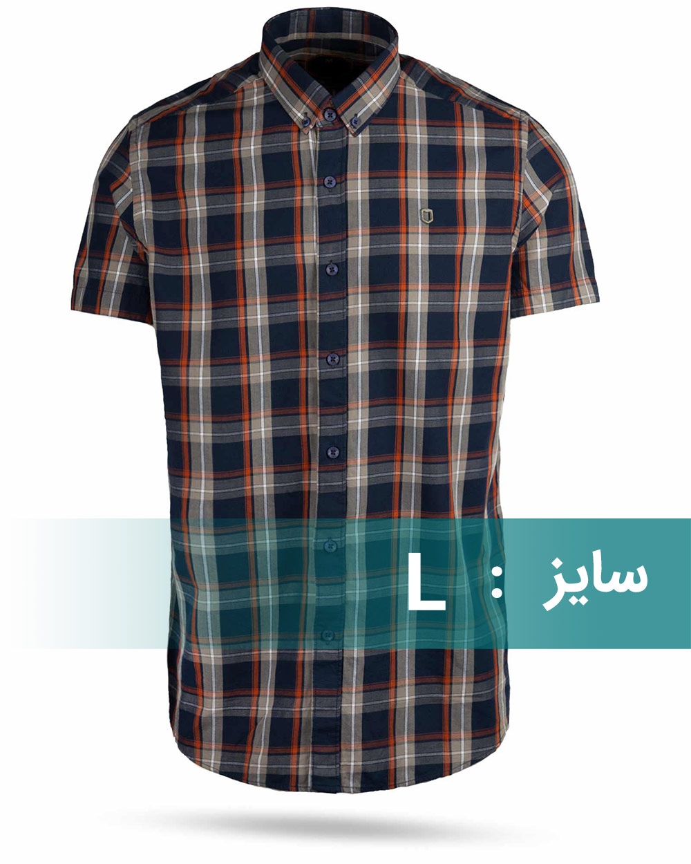 پیراهن چهارخانه مردانه 4019 - سرمه‌ای