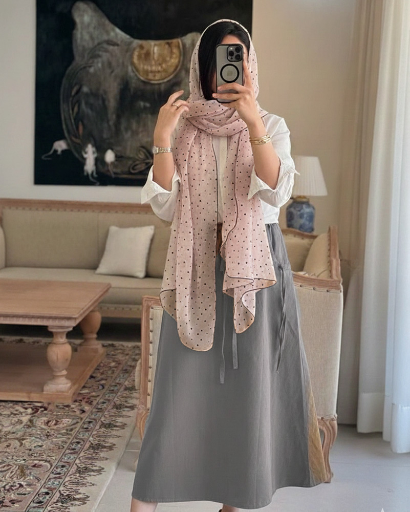 شال حریر مزونی 5281 - صورتی