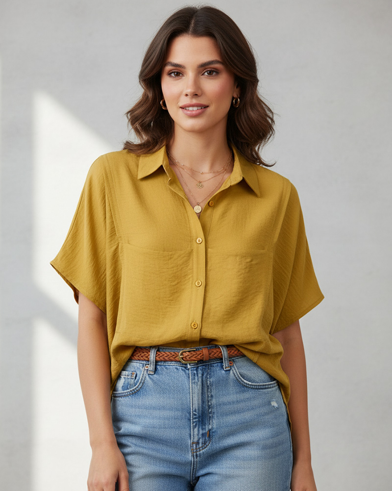 شومیز مجلسی زنانه 669 - خردلی