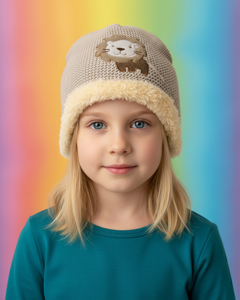 کلاه بافت بچگانه 84004 - کرمى