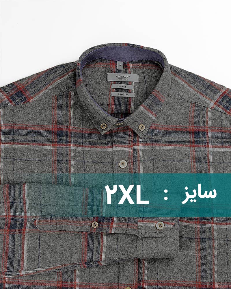 پیراهن مردانه پشمی VKRW99100 - خاکستری