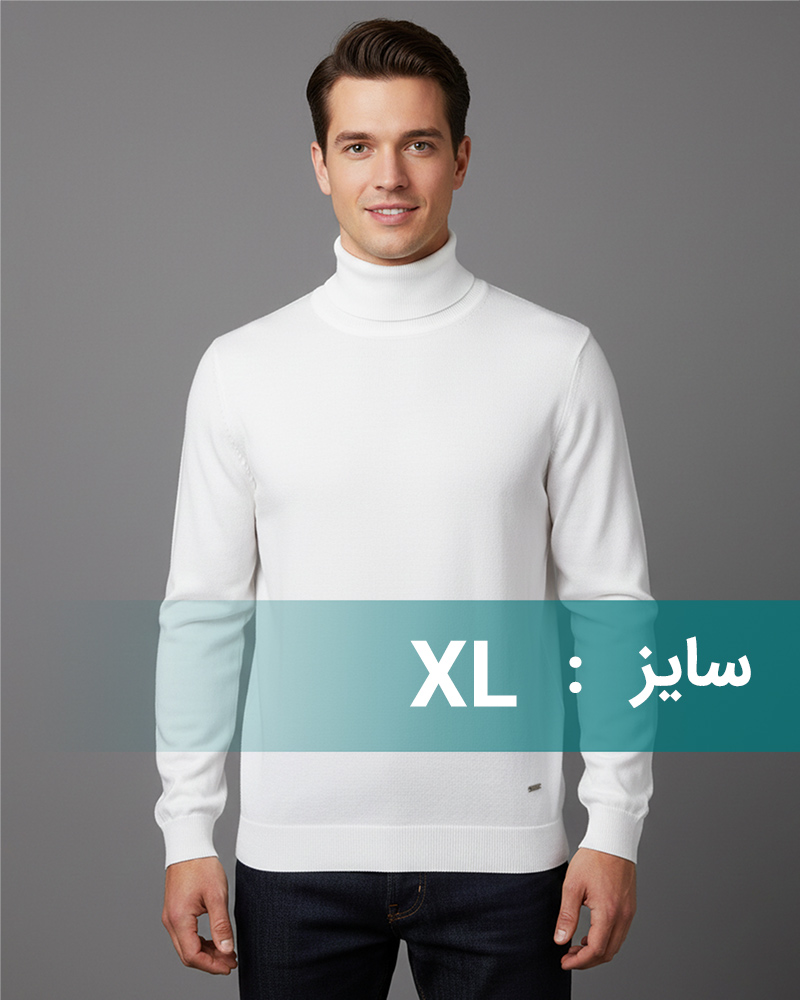 پلیور بافت مردانه vk02811 - سفید