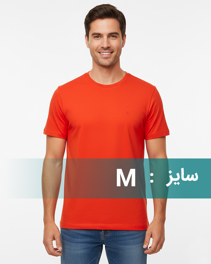 تیشرت مردانه آستین کوتاه - قرمز نارنجی