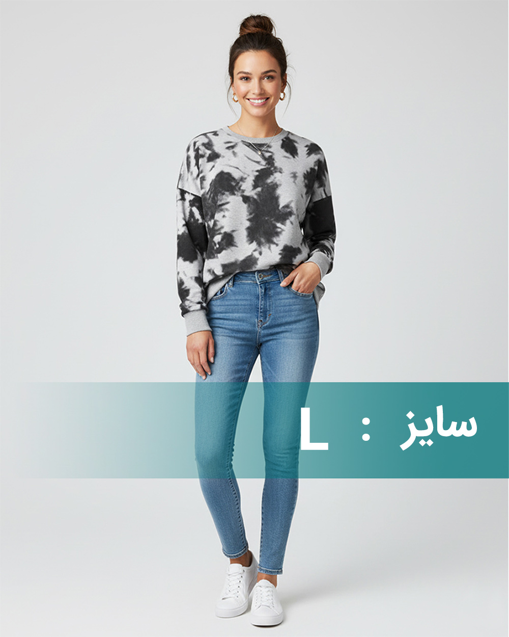 بلوز دورس نخ زنانه 1250 - ملانژ