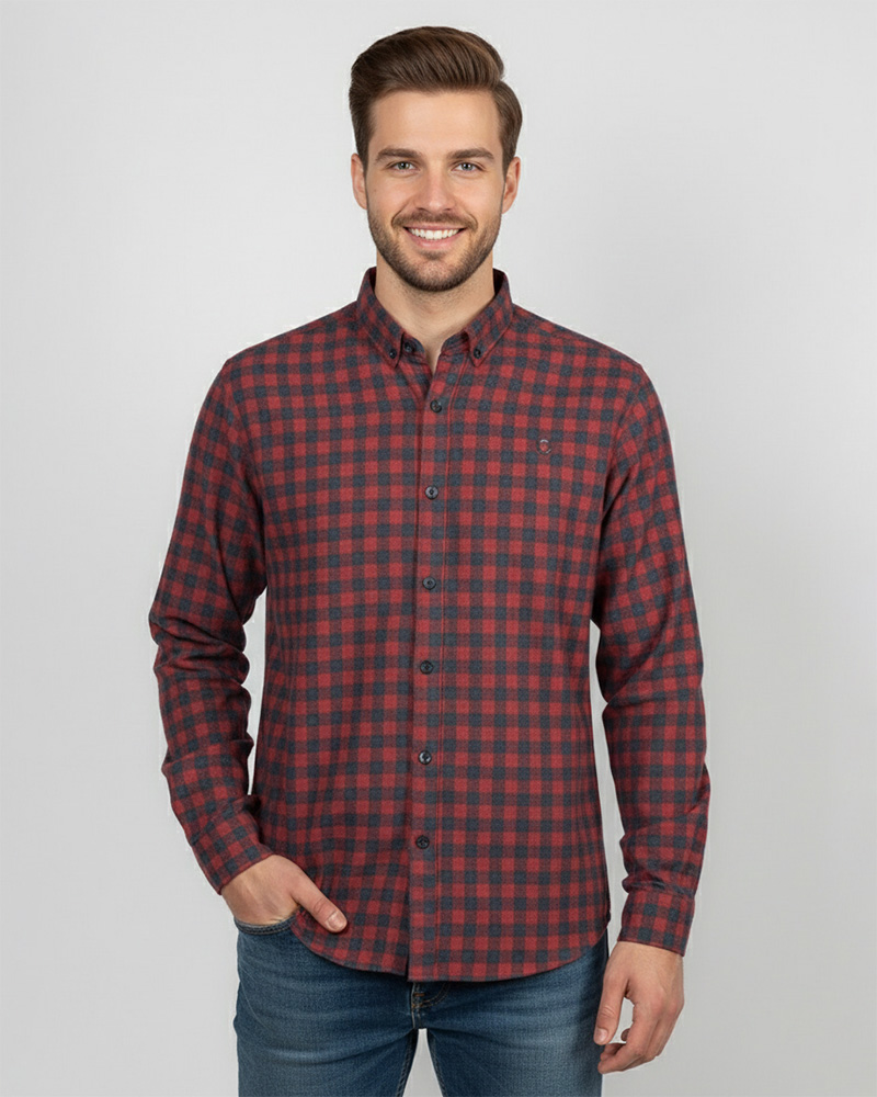 پیراهن مردانه پشمی 1333 - شرابى