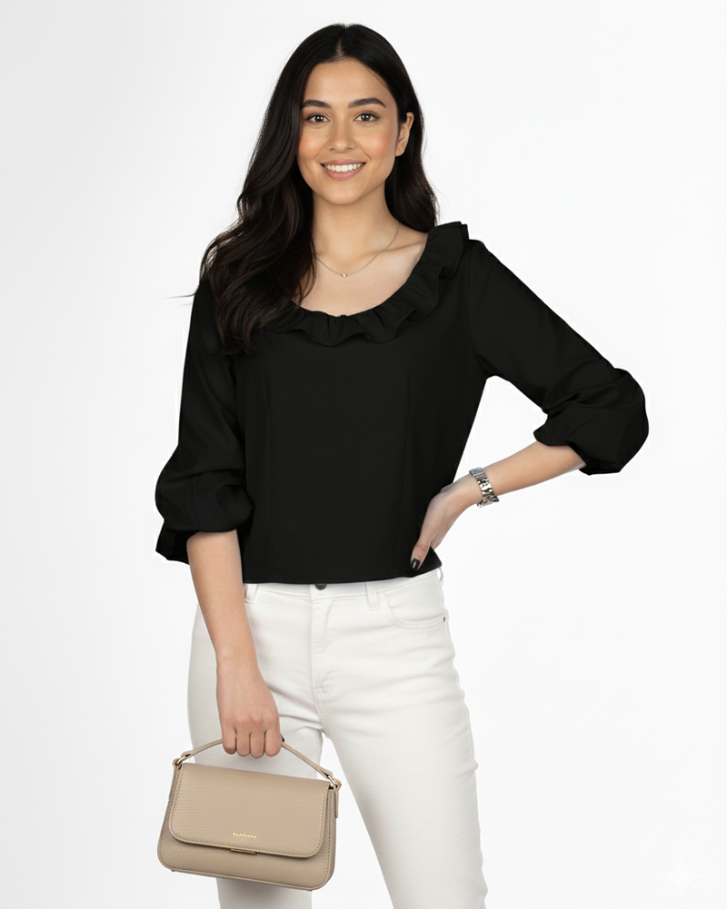 بلوز نخی زنانه 304204 - مشکی