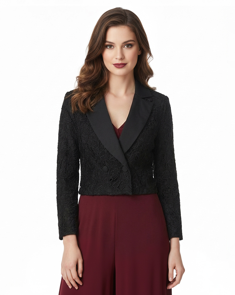 کت گیپور زنانه مجلسی 312166 - مشکی