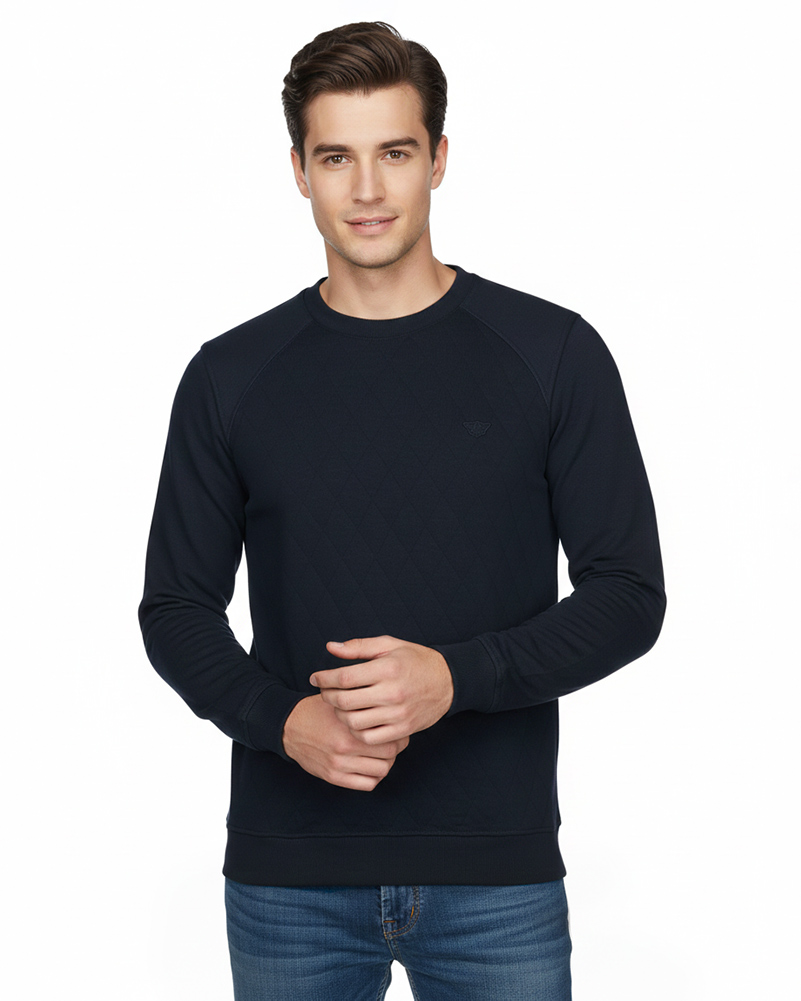 بلوز دورس آستین بلند مردانه 3607 - سرمه‌ای تیره