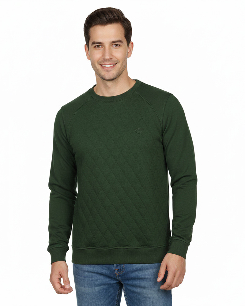 بلوز دورس آستین بلند مردانه 3607 - زیتونی سیر