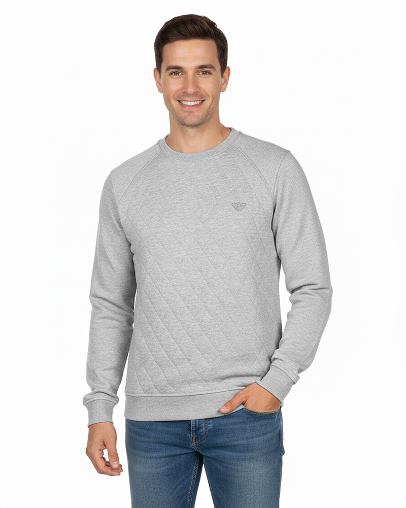 بلوز دورس آستین بلند مردانه 3607 - ملانژ