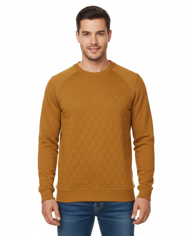 بلوز دورس آستین بلند مردانه 3607 - عسلی